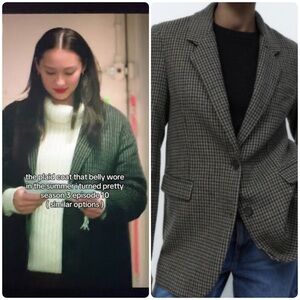 TSITP Belly Conklin Inspired Blazer Coat- Zara Black and Gray Houndstooth Blazer